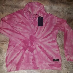 Tie dye pink Simply Southern cowl neck pull over